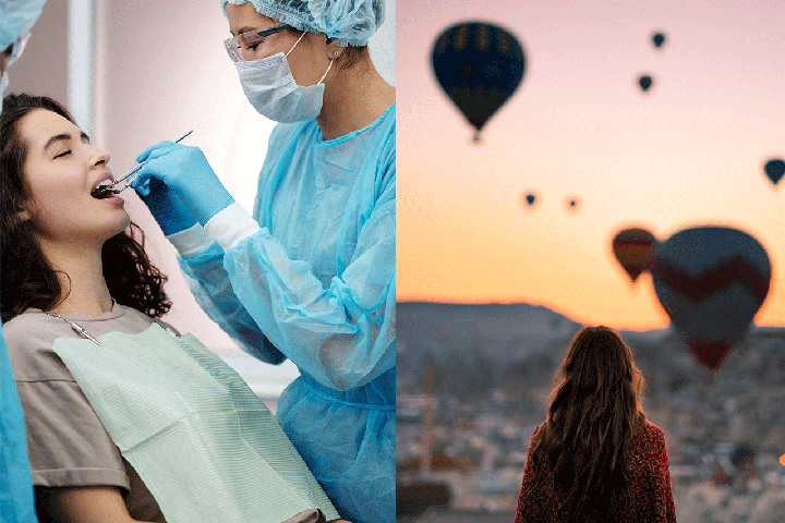 Tooth treatment and a landscape of Capadocia