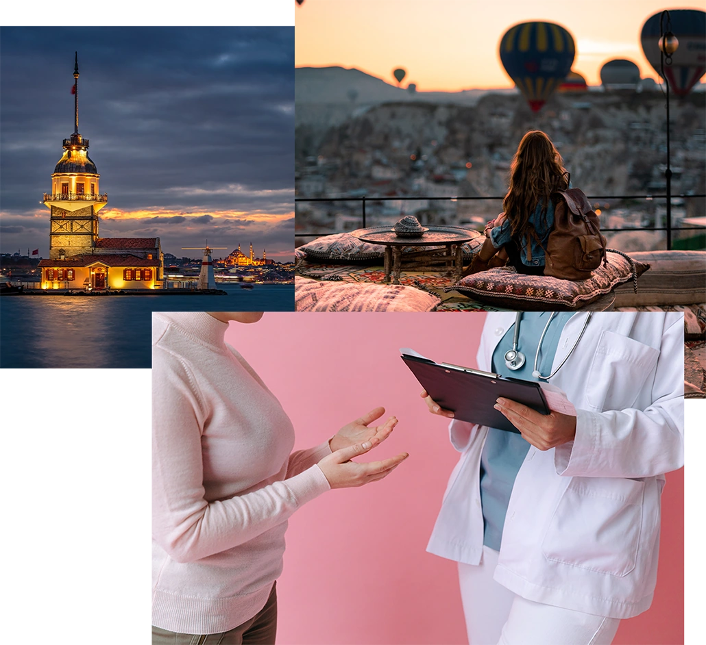 Woman doctor, landscape of Capadocia with a woman