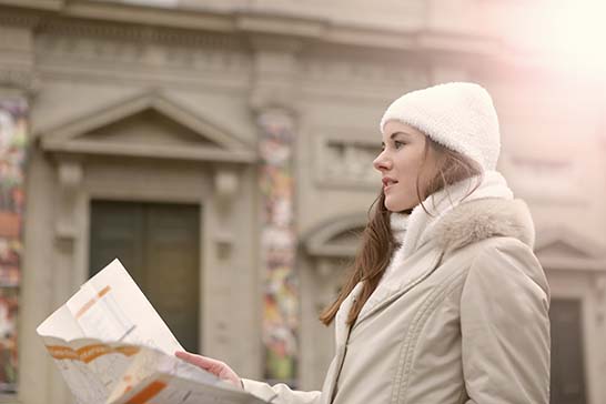 Two persons checking a map